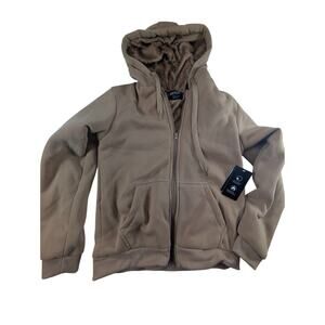 BSP Zip Front Women's Medium Cozy Soft Sherpa Lined Drawstring Hoodie Jacket